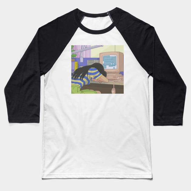 Anime girl Baseball T-Shirt by Galka